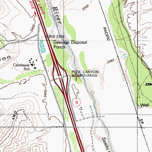 Topographic Map of Peck Canyon Interchange, AZ