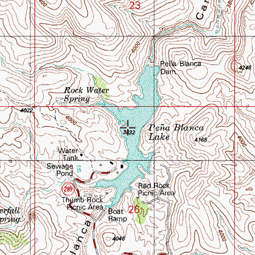 Topographic Map of Pea Blanca Lake, AZ