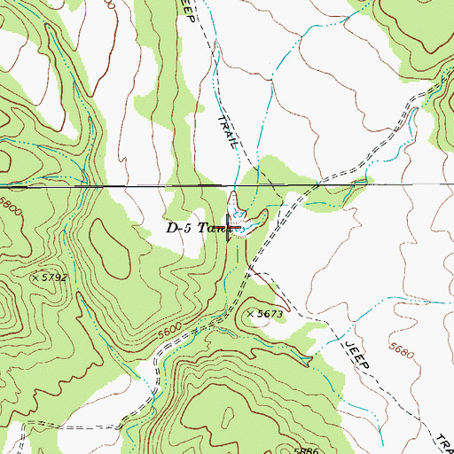 Topographic Map of D-five Tank, AZ
