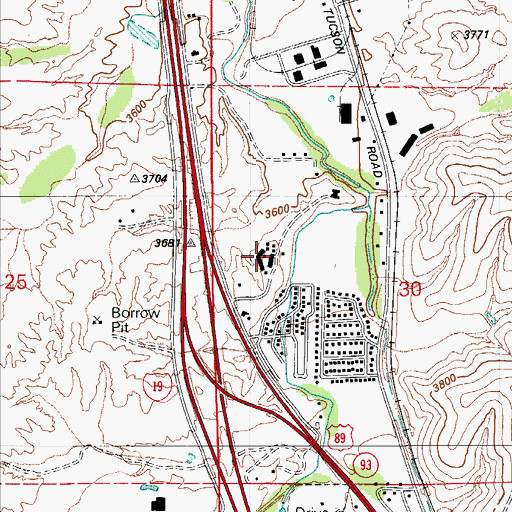 Topographic Map of Pete Kitchens Museum, AZ