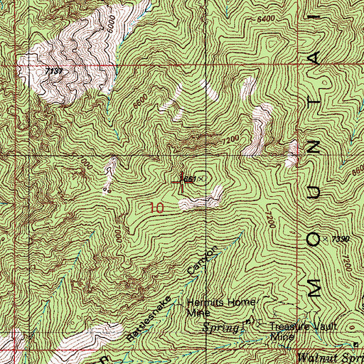 Topographic Map of Pete Mountain, AZ