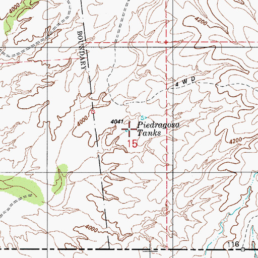 Topographic Map of Piedragosa Tanks, AZ