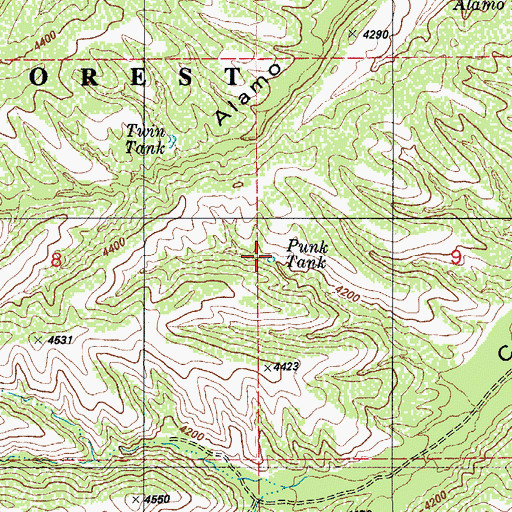 Topographic Map of Punk Tank, AZ