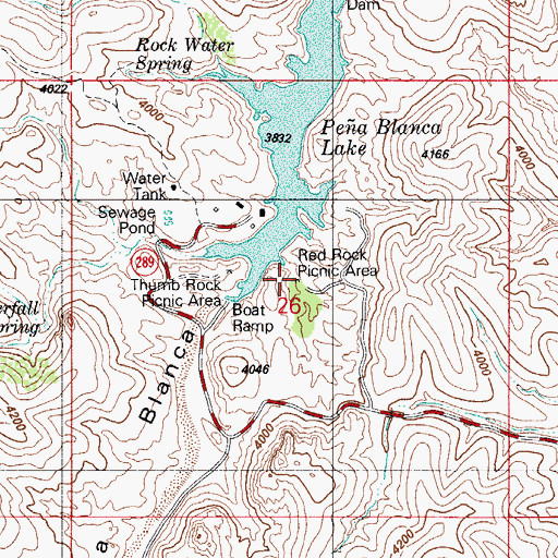 Topographic Map of Red Rock Picnic Area, AZ