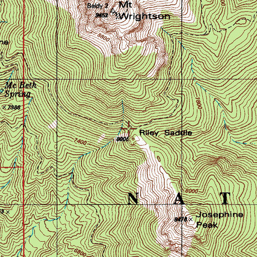 Topographic Map of Riley Saddle, AZ