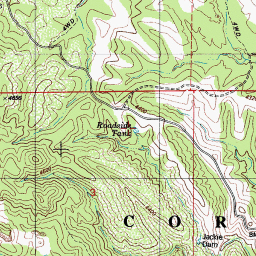 Topographic Map of Roadside Tank, AZ