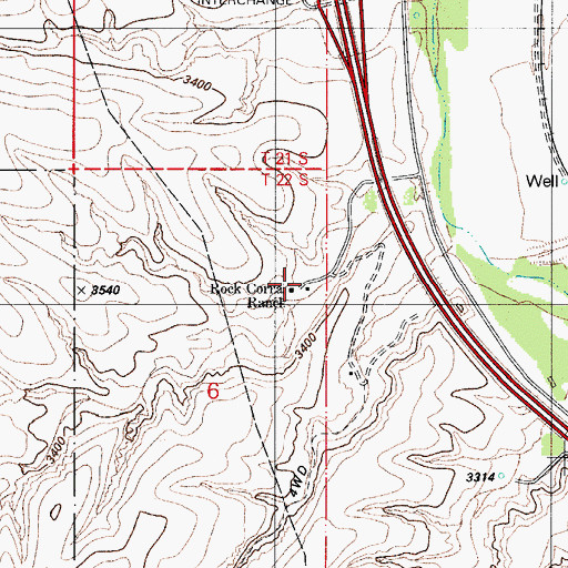 Topographic Map of Rock Corral Ranch, AZ