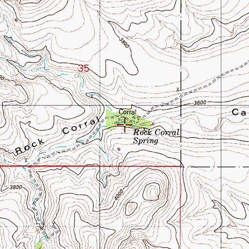 Topographic Map of Rock Corral Spring, AZ