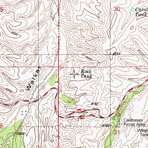Topographic Map of Rock Tank, AZ