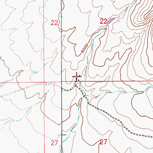 Topographic Map of Rose Tree Ranch, AZ