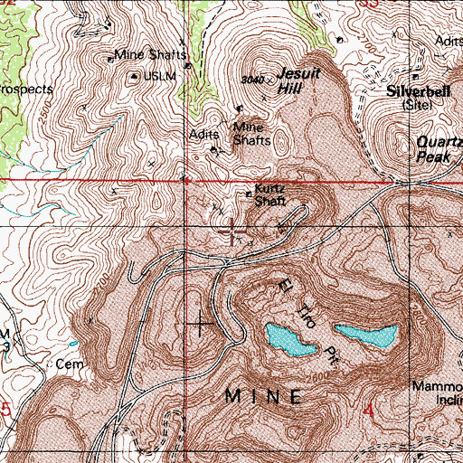 Topographic Map of Daisy Shaft, AZ