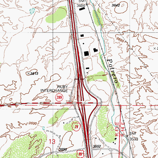 Topographic Map of Ruby Interchange, AZ