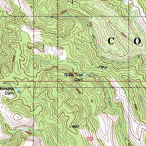 Topographic Map of Ruby Trail Dam, AZ