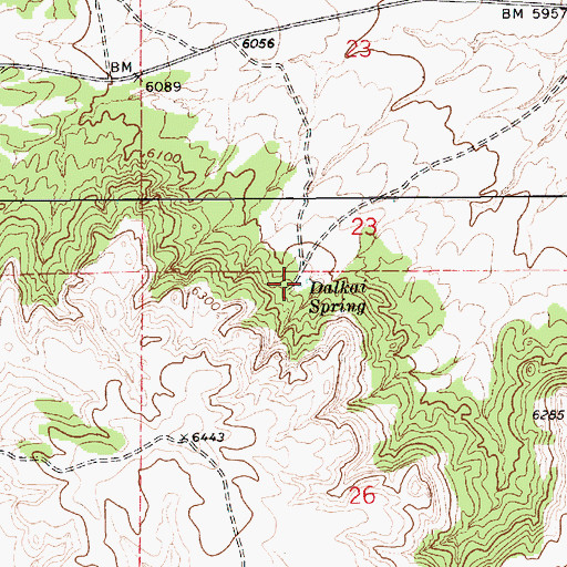 Topographic Map of Dalkai Spring, AZ