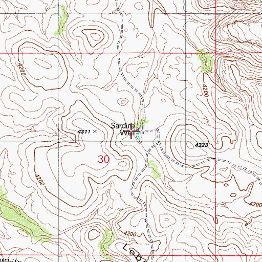 Topographic Map of Sardina Dam, AZ