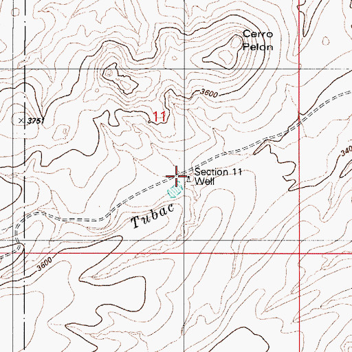 Topographic Map of Section Eleven Well, AZ
