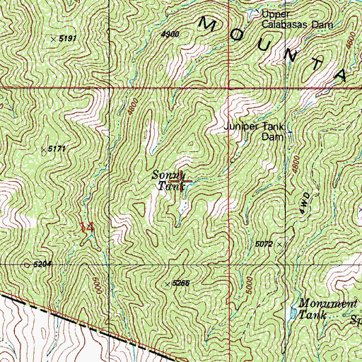 Topographic Map of Sonny Tank, AZ