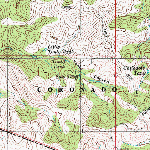 Topographic Map of Soto Tank, AZ