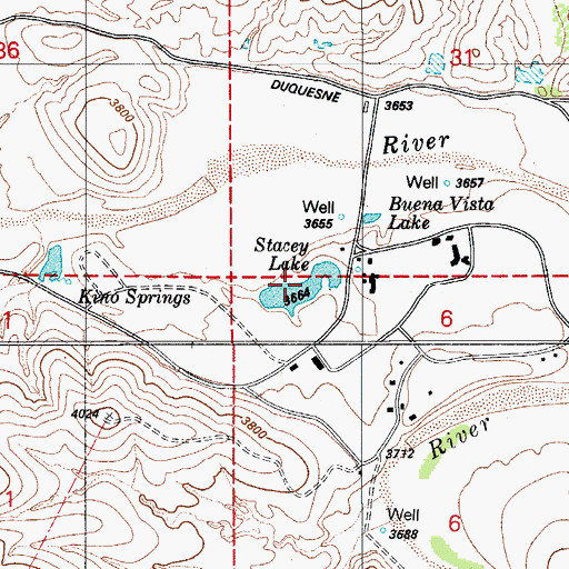 Topographic Map of Stacey Lake, AZ