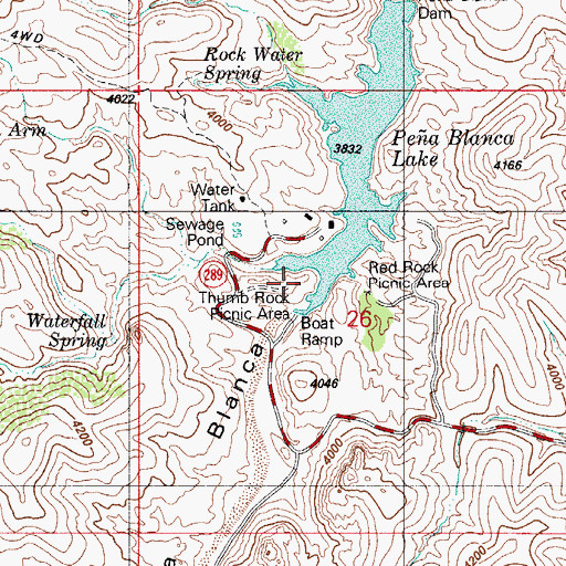 Topographic Map of Thumb Rock Picnic Area, AZ