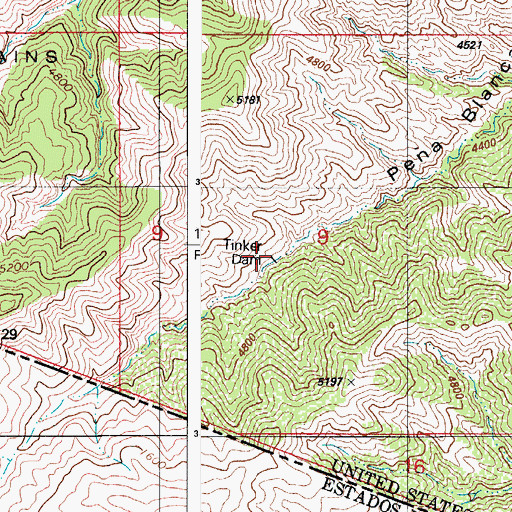 Topographic Map of Tinker Dam, AZ