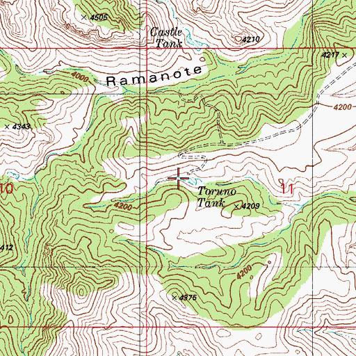 Topographic Map of Toruno Tank, AZ