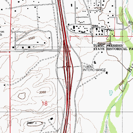 Topographic Map of Tubac Interchange, AZ
