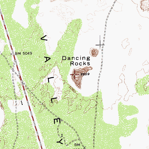 Topographic Map of Dancing Rocks, AZ