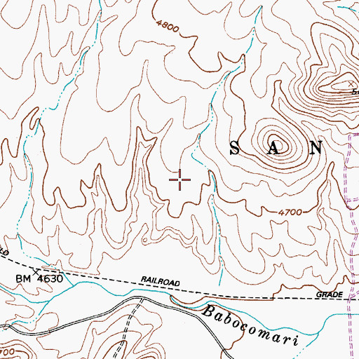 Topographic Map of Turners Ranch (historical), AZ