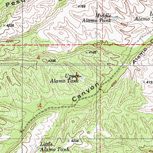 Topographic Map of Upper Alamo Tank, AZ