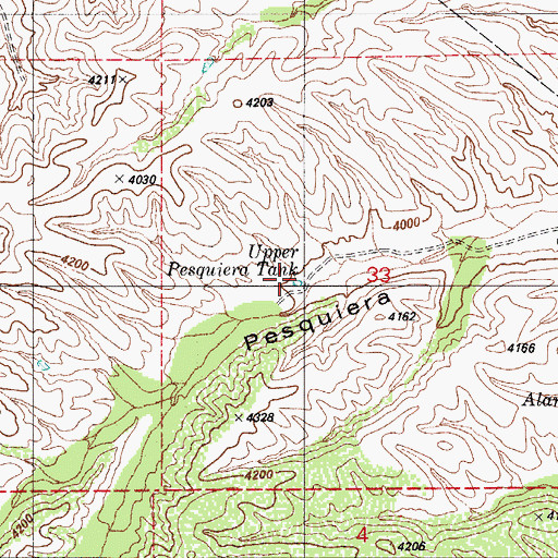 Topographic Map of Upper Pesqueira Tank, AZ