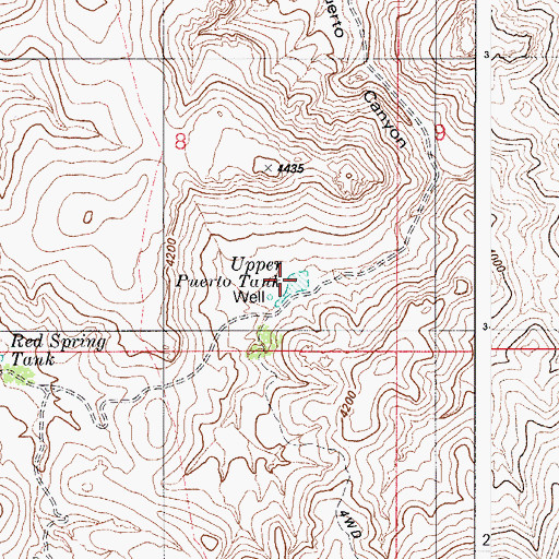 Topographic Map of Upper Puerto Tank, AZ