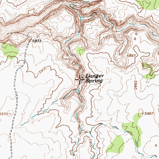 Topographic Map of Danger Spring, AZ