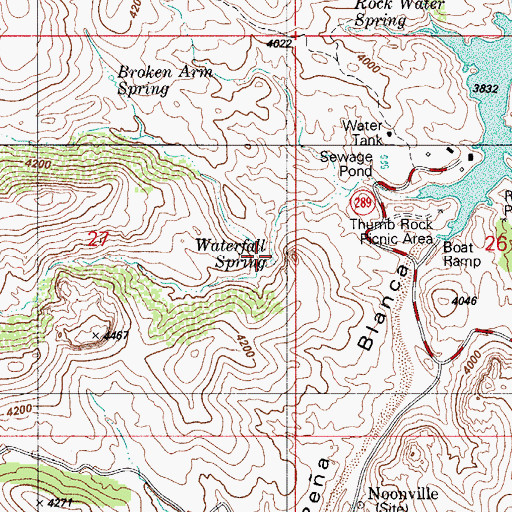 Topographic Map of Waterfall Spring, AZ