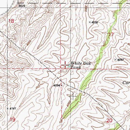 Topographic Map of White Oak Tank, AZ