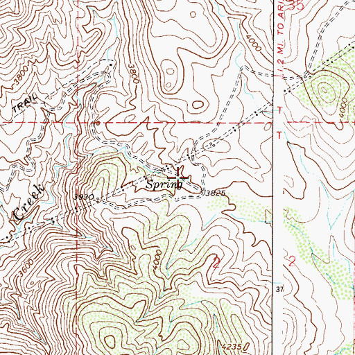 Topographic Map of Alder Creek Spring, AZ