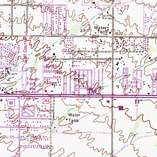 Topographic Map of Apache Acres Trailer Park, AZ
