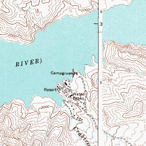 Topographic Map of Apache Lake Campground, AZ