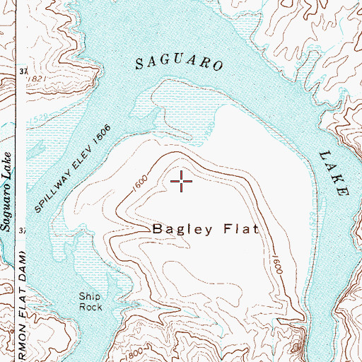 Topographic Map of Bagley Flat Recreation Site, AZ