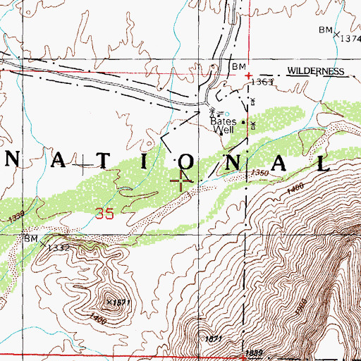 Topographic Map of Daniells Well, AZ