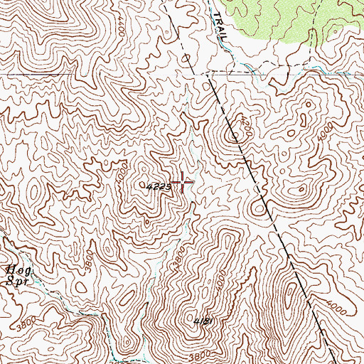 Topographic Map of Brushy Spring, AZ