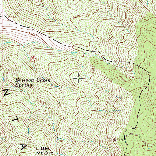Topographic Map of Calcord Springs, AZ