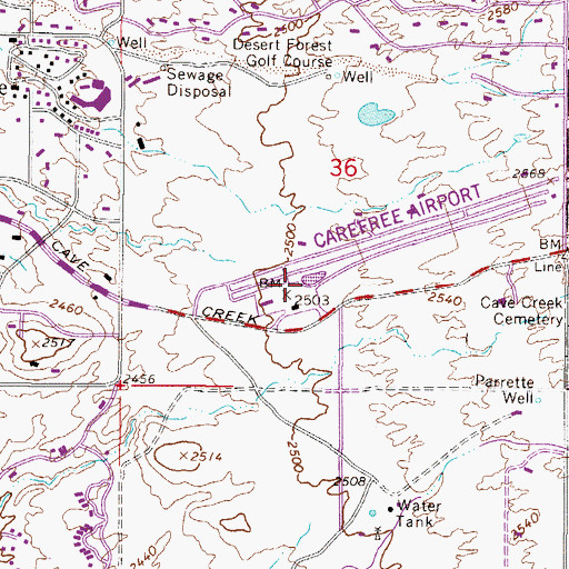 Topographic Map of Sky Ranch at Carefree, AZ