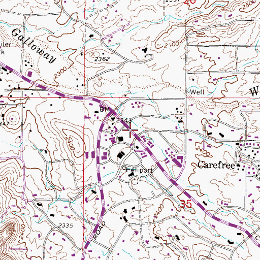 Topographic Map of Carefree Sun Dial, AZ