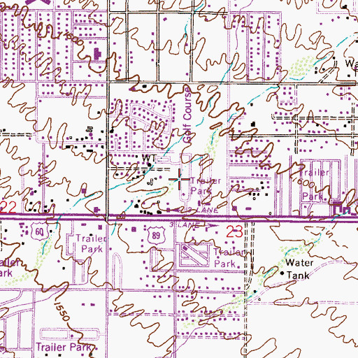 Topographic Map of Cherokee Mobile Village, AZ