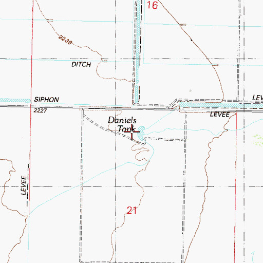 Topographic Map of Daniels Tank, AZ