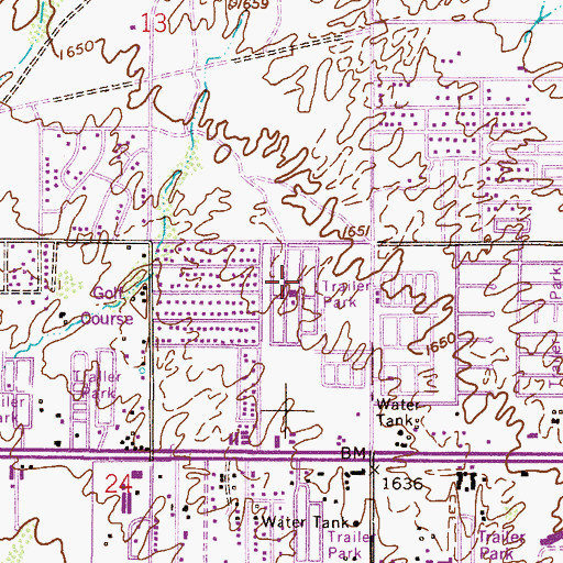 Topographic Map of Coral Sands Mobile Estates, AZ
