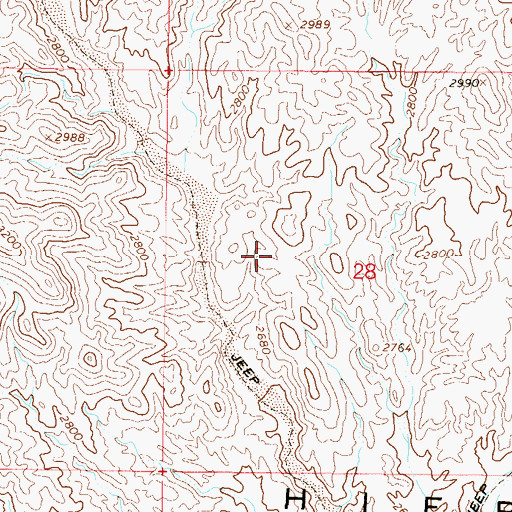 Topographic Map of Cross F Spring, AZ