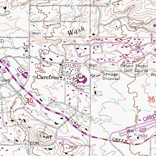 Topographic Map of Desert Foothills Amphitheater, AZ