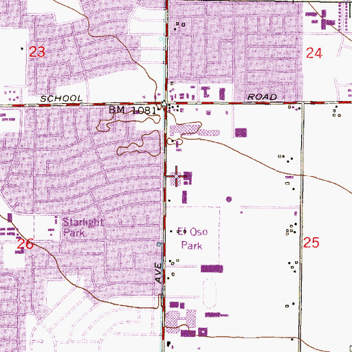 Topographic Map of Estrella Middle School, AZ